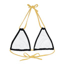 "Skull & Barrel" Base Black - Right Logo - Strappy Triangle Bikini Top (AOP)