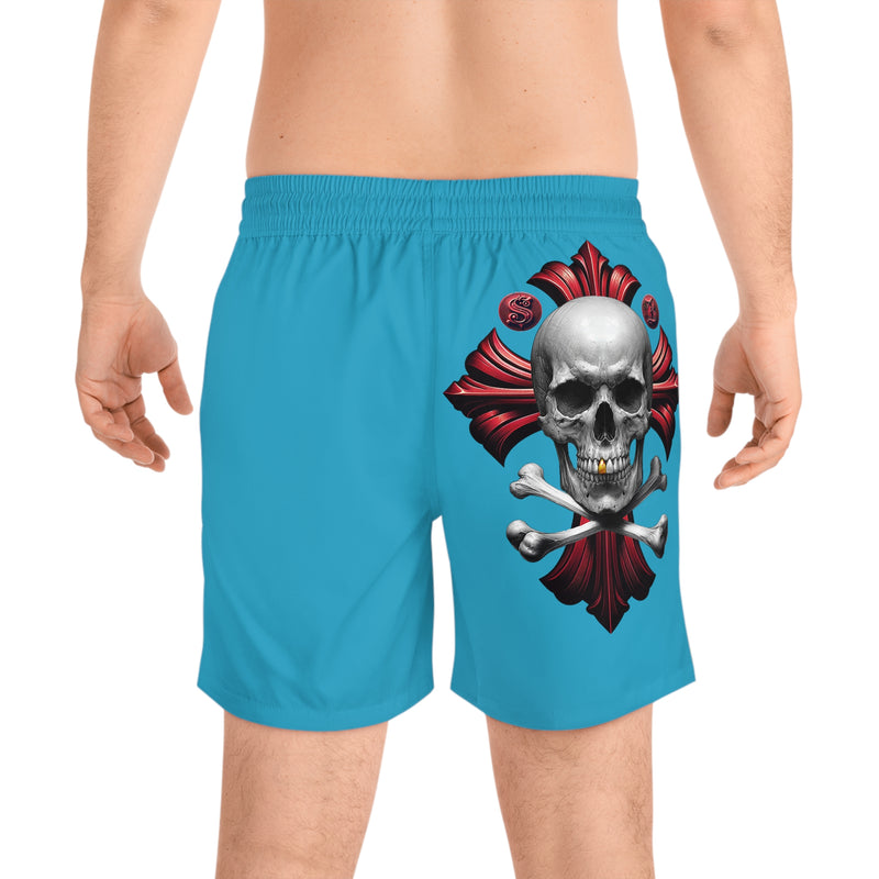 Men's Mid-Length Swim Shorts - Turquoise