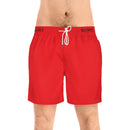 Men's Mid-Length Swim Shorts - Red