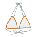 "Skull & Barrel" Base Light Brown - Right Logo - Strappy Triangle Bikini Top (AOP)