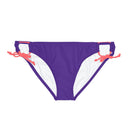 "Skull & Barrel" Base Purple - Black Logo - Loop Tie Side Bikini Bottom (AOP)