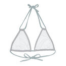 "Skull & Barrel" Base Light Grey - Right Logo - Strappy Triangle Bikini Top (AOP)