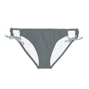 "Skull & Barrel" Base Dark Grey - Black Logo - Loop Tie Side Bikini Bottom (AOP)
