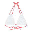 "Skull & Barrel" Base White - Right Logo - Strappy Triangle Bikini Top (AOP)