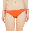 "Skull & Barrel" Base Orange - Black Logo - Loop Tie Side Bikini Bottom (AOP)