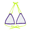 "Skull & Barrel" Base Purple - Right Logo - Strappy Triangle Bikini Top (AOP)