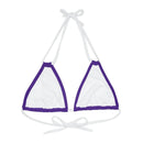 "Skull & Barrel" Base Purple - Left Logo - Strappy Triangle Bikini Top (AOP)