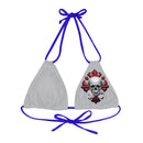 "Skull & Barrel" Base Light Grey - Left Logo - Strappy Triangle Bikini Top (AOP)