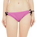 "Skull & Barrel" Base Light Pink - Black Logo - Loop Tie Side Bikini Bottom (AOP)