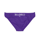 "Skull & Barrel" Base Purple - White Logo - Loop Tie Side Bikini Bottom (AOP)