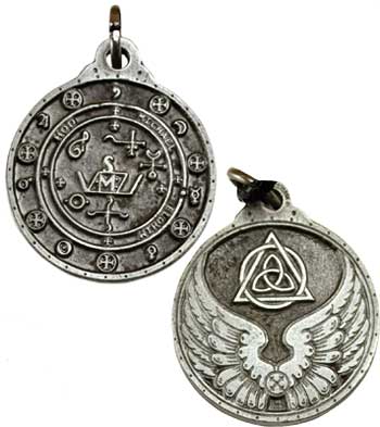Saint Michael talisman silver color