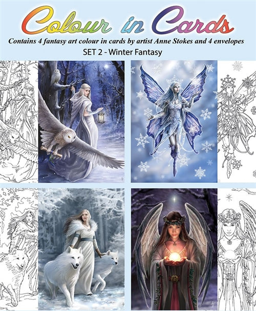 Winter Fantasy Color-In Cards - 4 Pack - Skull & Barrel Co.