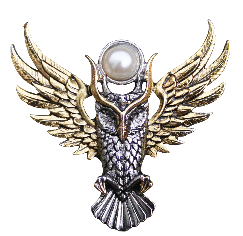 Owl of Athena for Magickal Wisdom Brooch by Briar - Skull & Barrel Co.