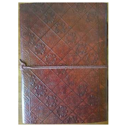 5" x 7" Heart leather blank book w/cord