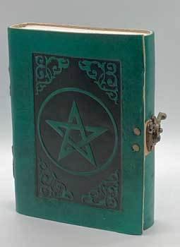 Green Pentagram leather blank book w/ latch - Skull & Barrel Co.
