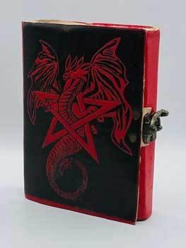 Red Dragon leather blank book w/ latch - Skull & Barrel Co.