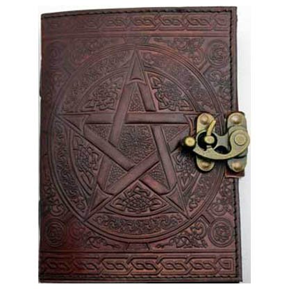 5" x 7" Brown Pentagram leather w/ latch