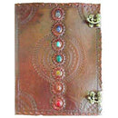 10" x 13" Chakra leather blank book w/ latch - Skull & Barrel Co.