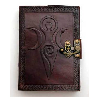 Maiden Mother Moon leather blank book w/ latch