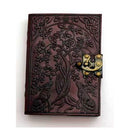 Wolf & Tree of Life leather blank book w/ latch
