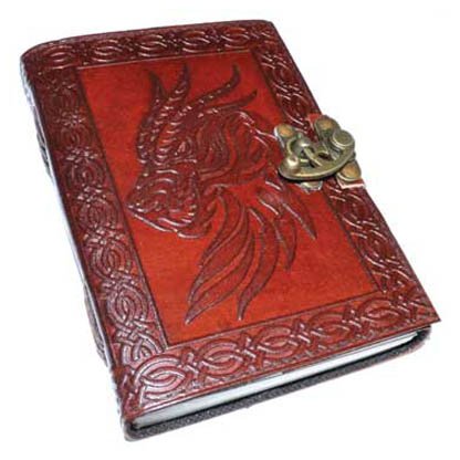 Celtic Dragon leather blank book w/ latch