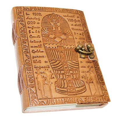 5" x 7" Egyptian Embossed leather w/ cord