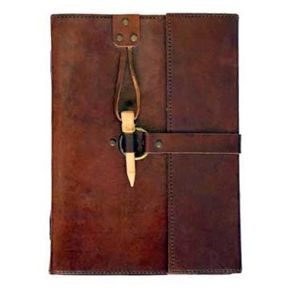 leather blank book w/ Peg Closure