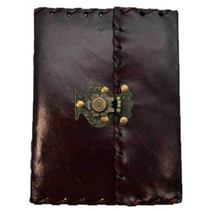 Plain leather blank book w/ snap
