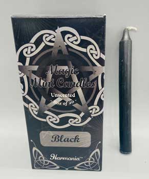 1/2" dia 5" long Black chime candle 20 pack