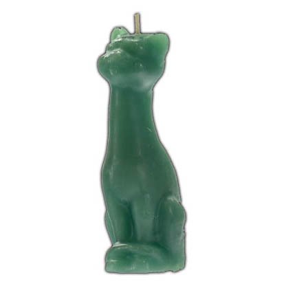 6"-7" Green Cat candle