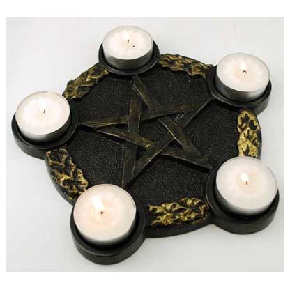 Pentagram Candle Holder altar plate