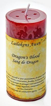 4" Dragin's Blood scented Lailokens Awen candle - Skull & Barrel Co.
