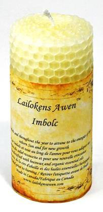 4" Imbolc Sabbat Lailokens Awen candle - Skull & Barrel Co.