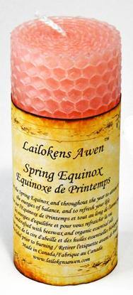 4" Spring Equanox Altar Lailokens Awen candle - Skull & Barrel Co.