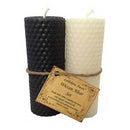 4 1/4" Wiccan Altar set black & white Lailokens Awen candle