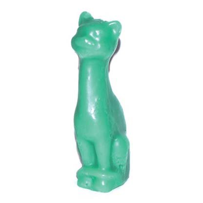 5 1/2" Green Cat candle