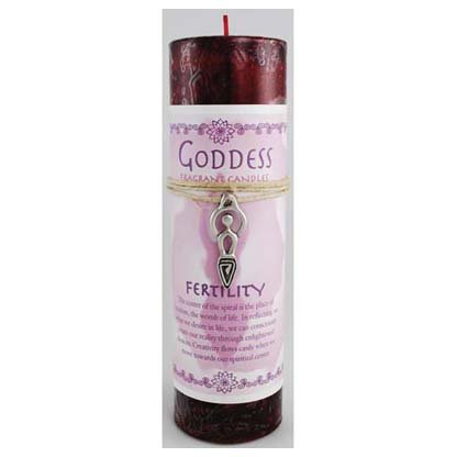 Fertility Pillar Candle with Goddess Necklace