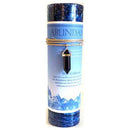 Abundance pillar candle with Blue Sandstone pendant