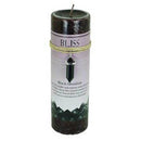 Bliss pillar candle with Black Obsidian pendant