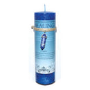 Healing pillar candle with Lapis pendant