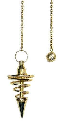 Gold Metal Spiral Pendulum - Skull & Barrel Co.