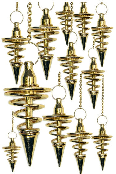 Gold Metal Spiral Pendulums(12 pcs) - Skull & Barrel Co.