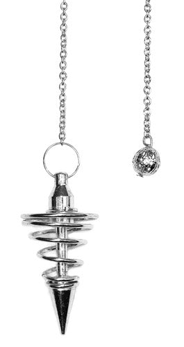 Silver Metal Spiral Pendulum - Skull & Barrel Co.