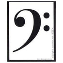 Bass Clef bumper sticker 3 3/4" x 3"