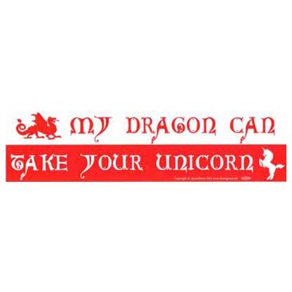 My Dragon Can Take Your Unicorn bumper sticker