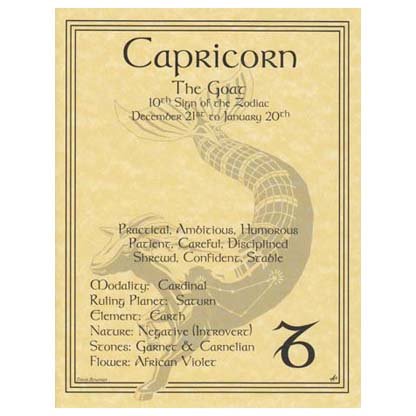 Capricorn zodiac poster