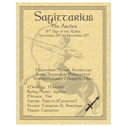 Sagittarius zodiac poster