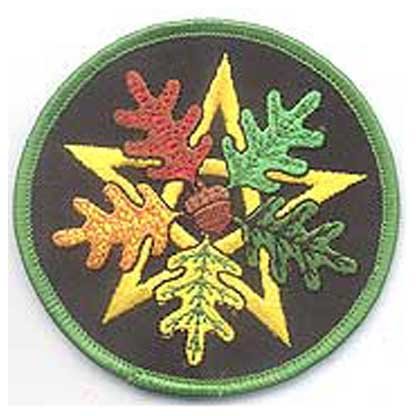Oak Leaf Pentagram iron-on patch 3"