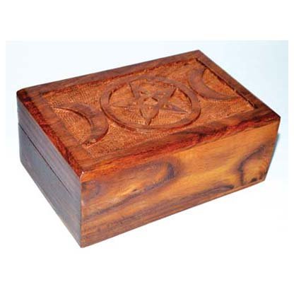 4" x 6" Triple Moon Pentagram wood box
