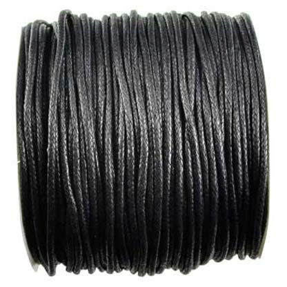Black Waxed Cotton cord 2mm 100 meters